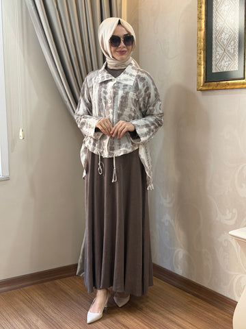 Almarwah gömlek elbise ikili takım