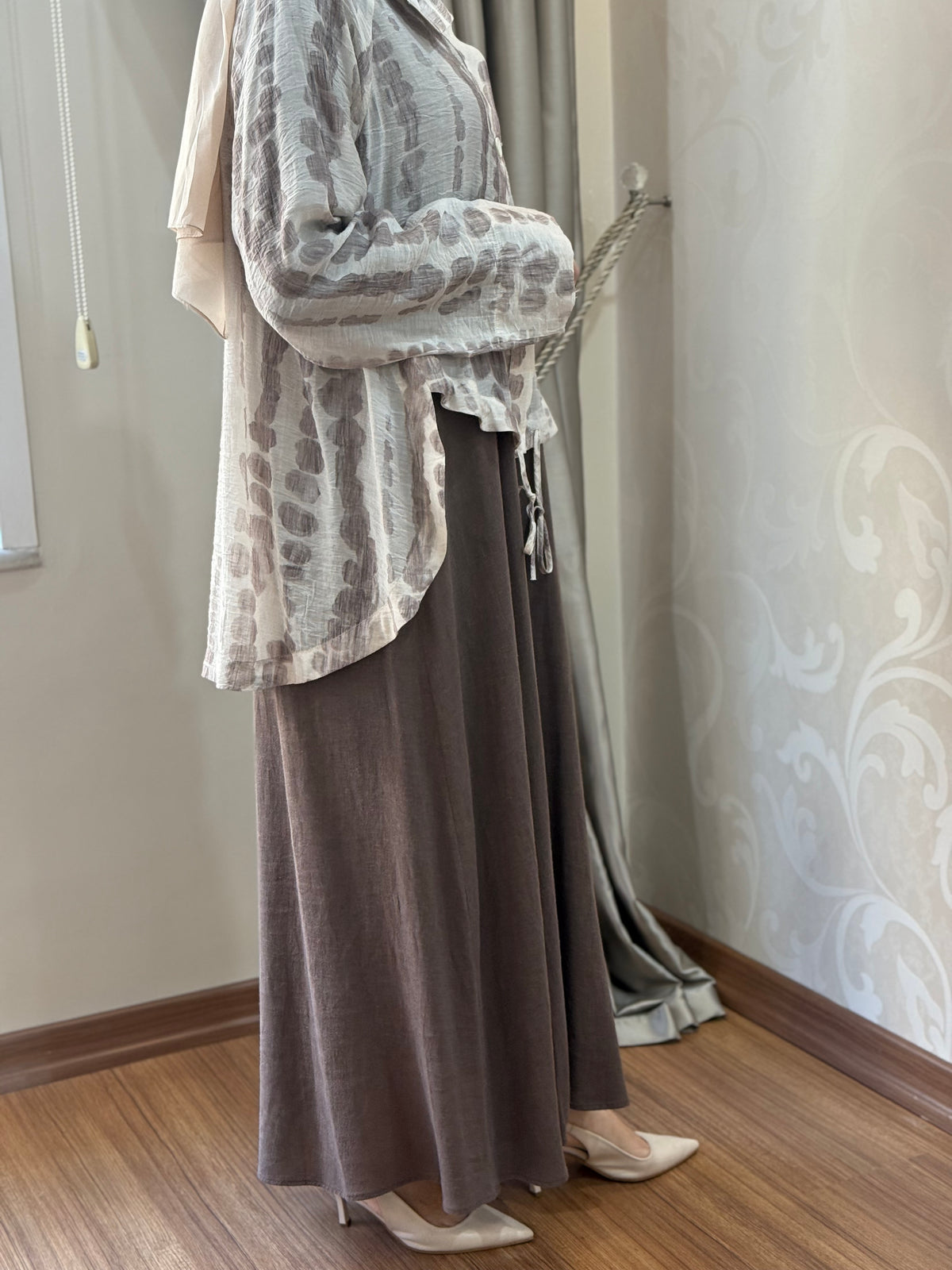 Almarwah gömlek elbise ikili takım