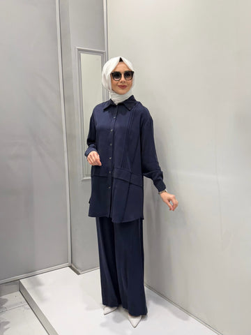 Nurcan Çetin Nervür Detaylı Pantolon Takım 26423