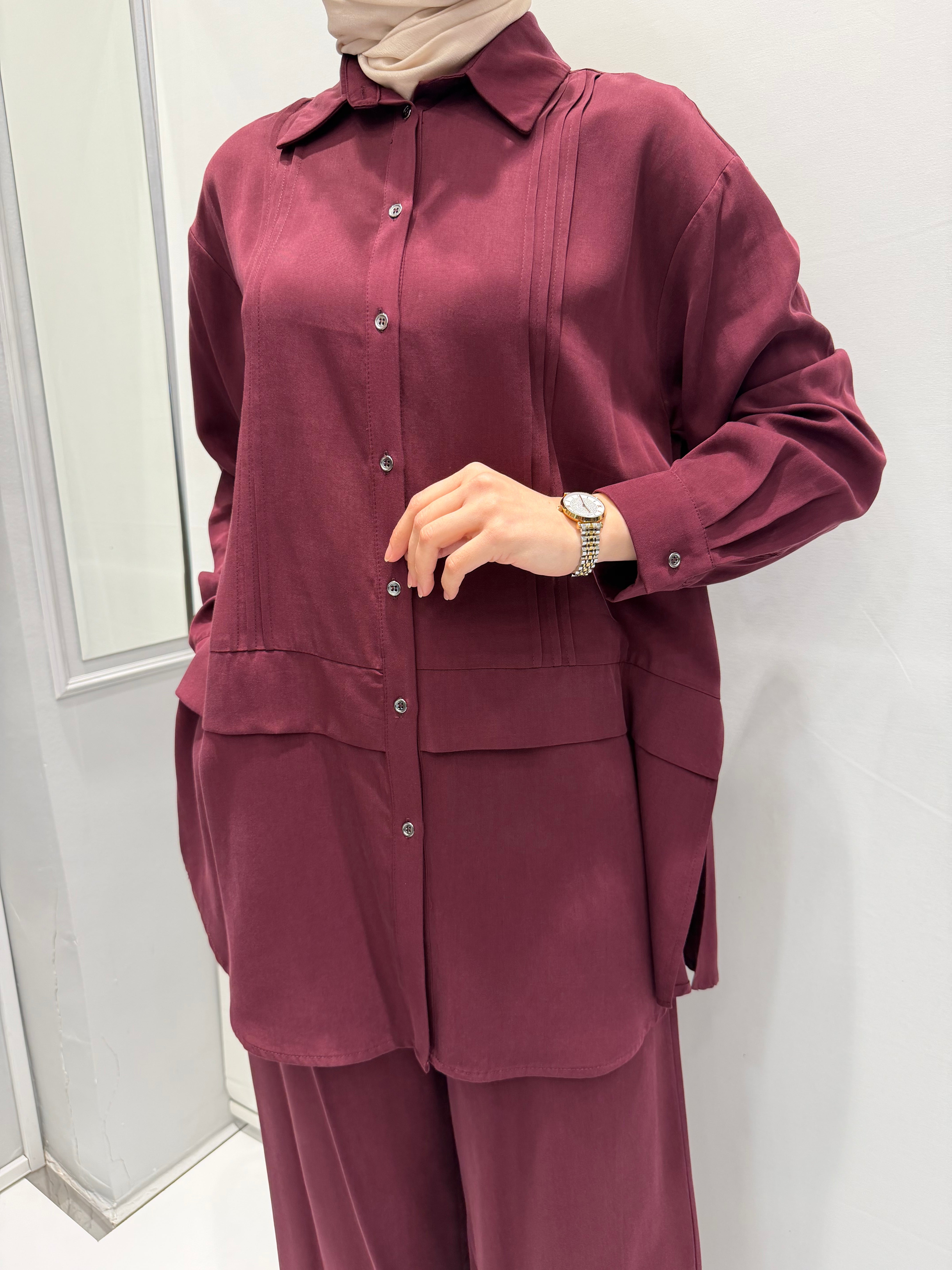 Nurcan Çetin Nervür Detaylı Pantolon Takım 26423