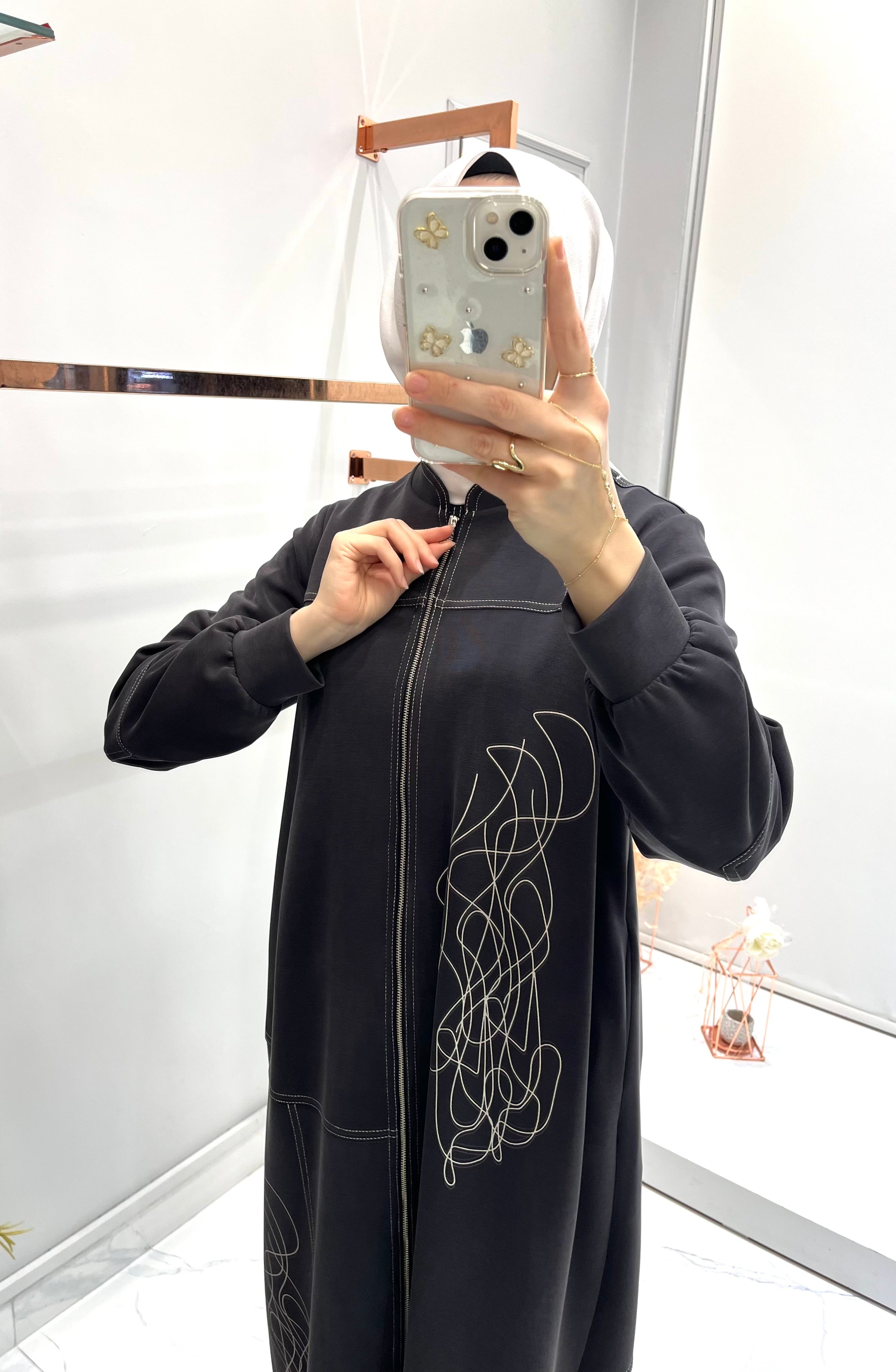 Nurcan Çetin Desenli Spor Dikiş Ferace 26904