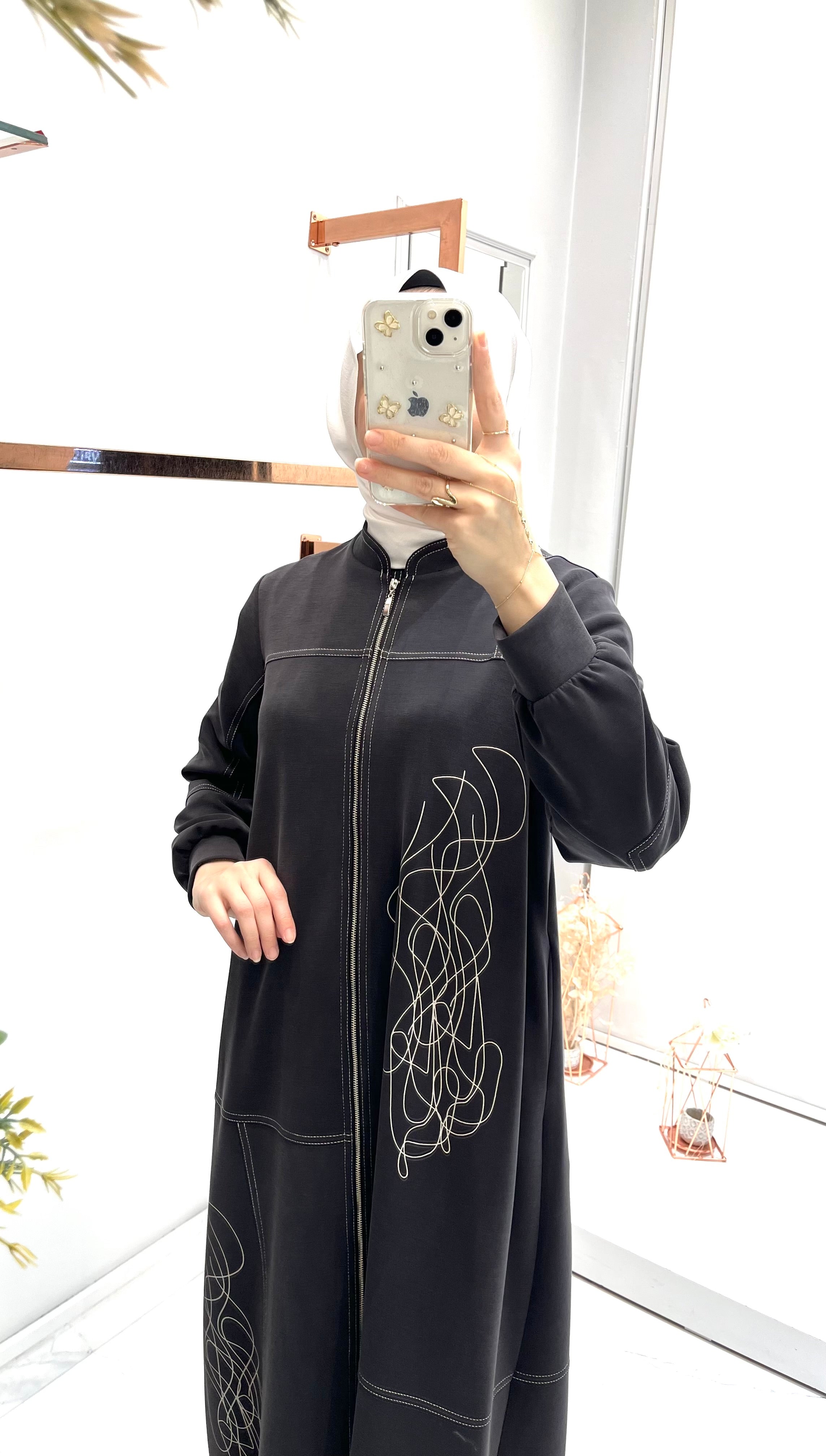 Nurcan Çetin Desenli Spor Dikiş Ferace 26904