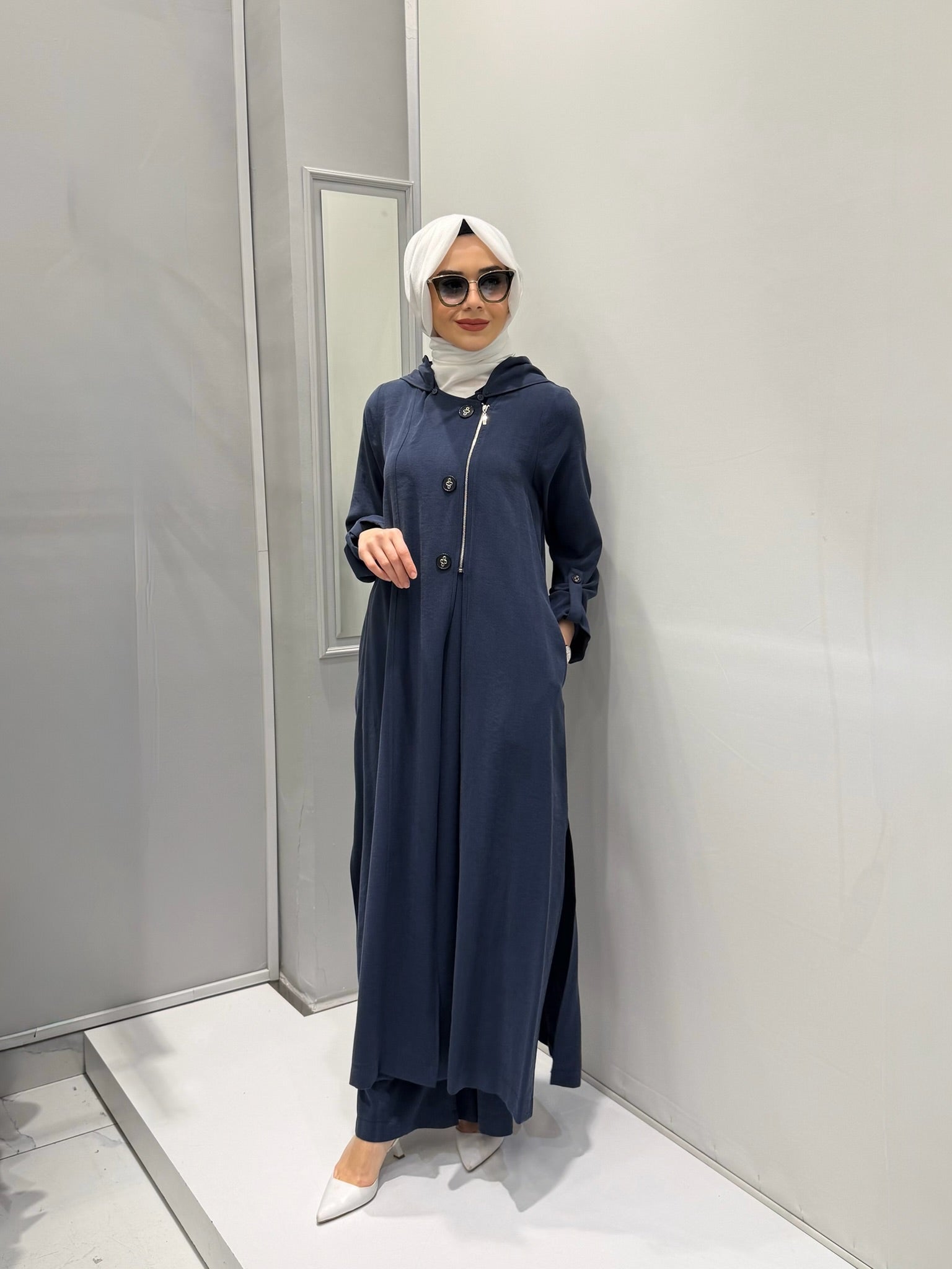Nurcan Çetin Kapşonlu  Lacivert İkili Takım ￼26468