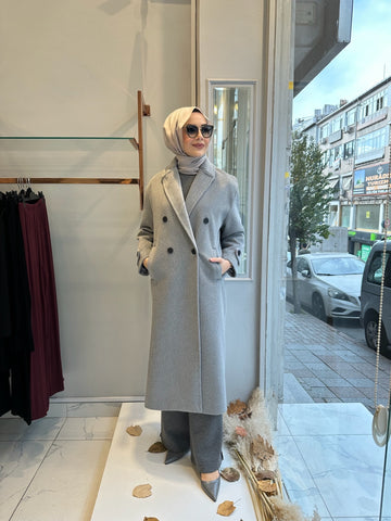 Kaşe Gri Kaban