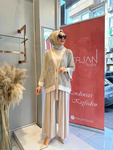 Taş Rengi Payet Takım