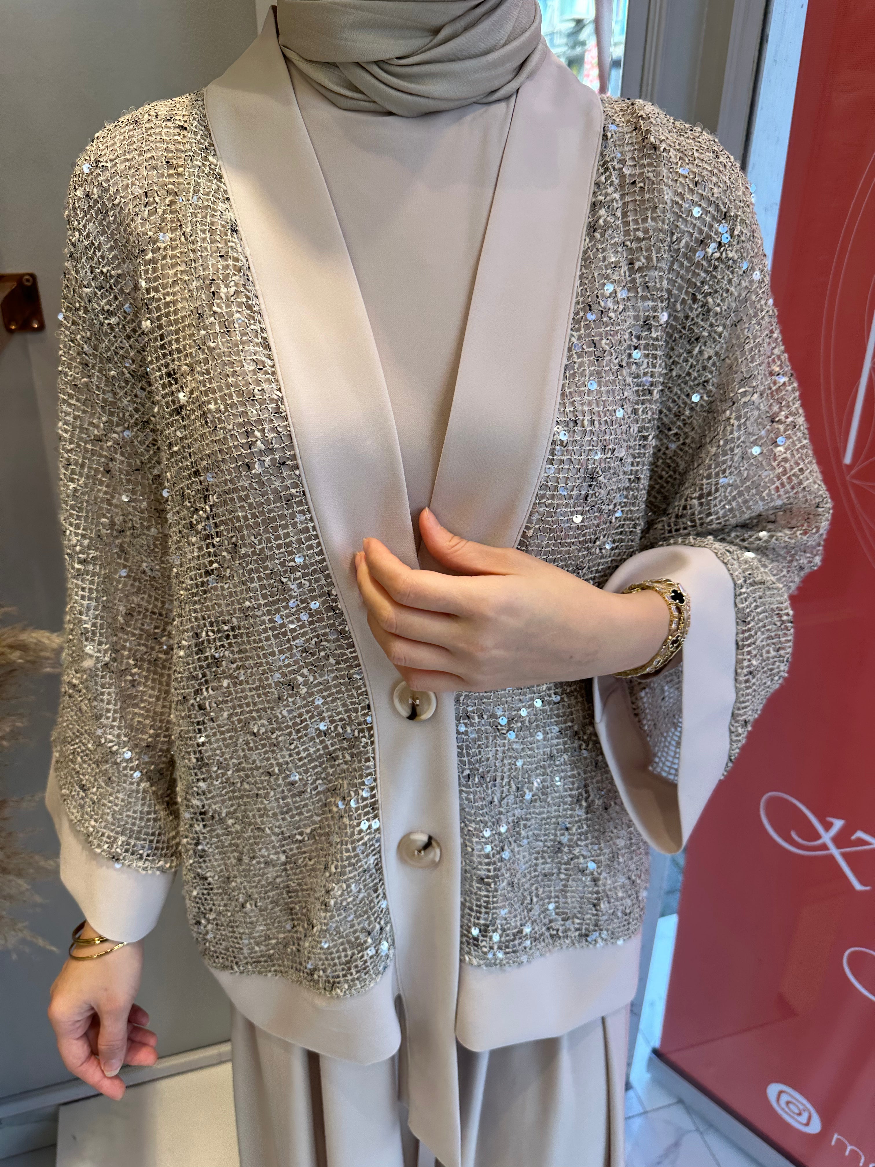 Taş Rengi Payet Takım