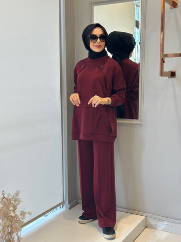 Ceremony Bordo Pantolon Takım