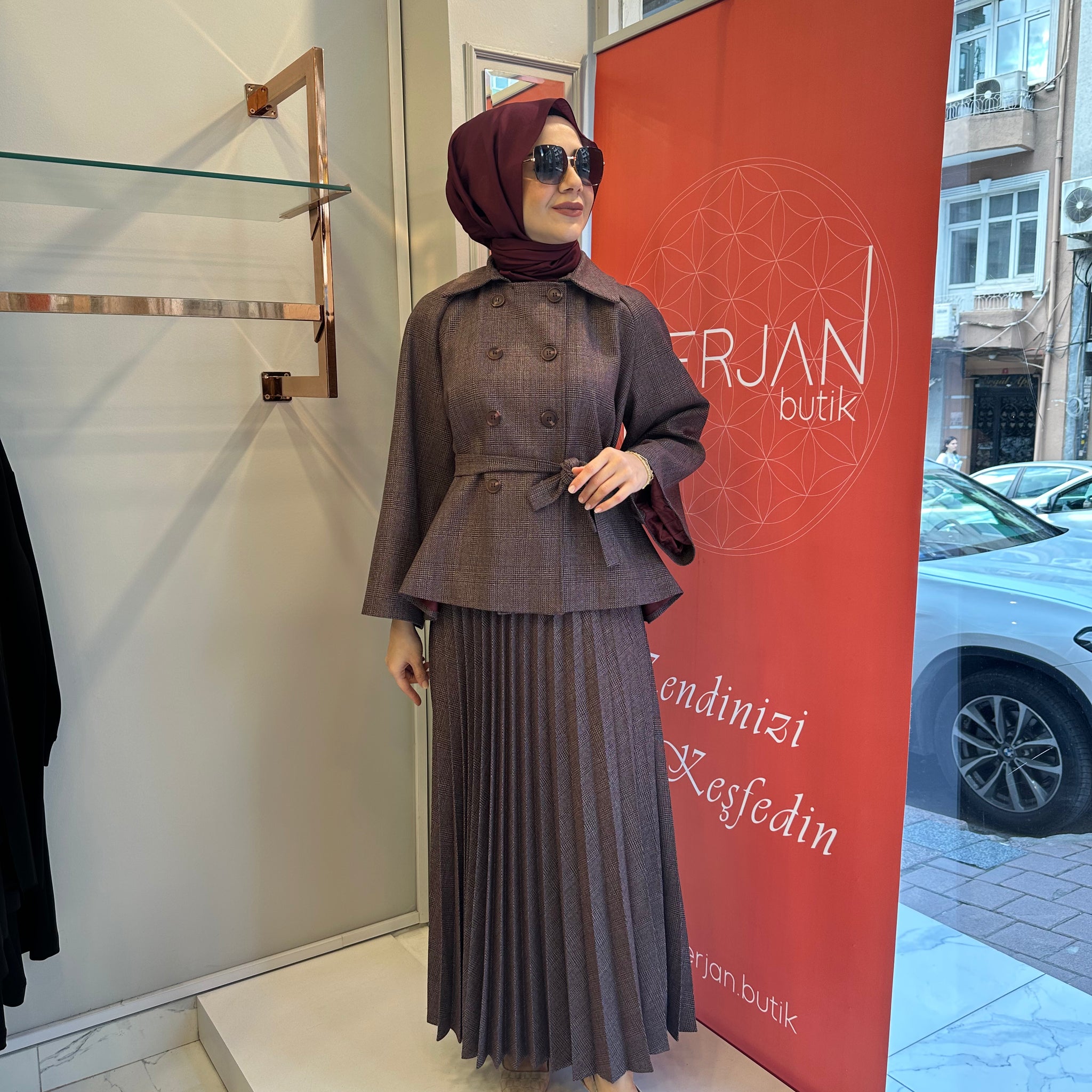 Bordo Ekose Etekli Takım