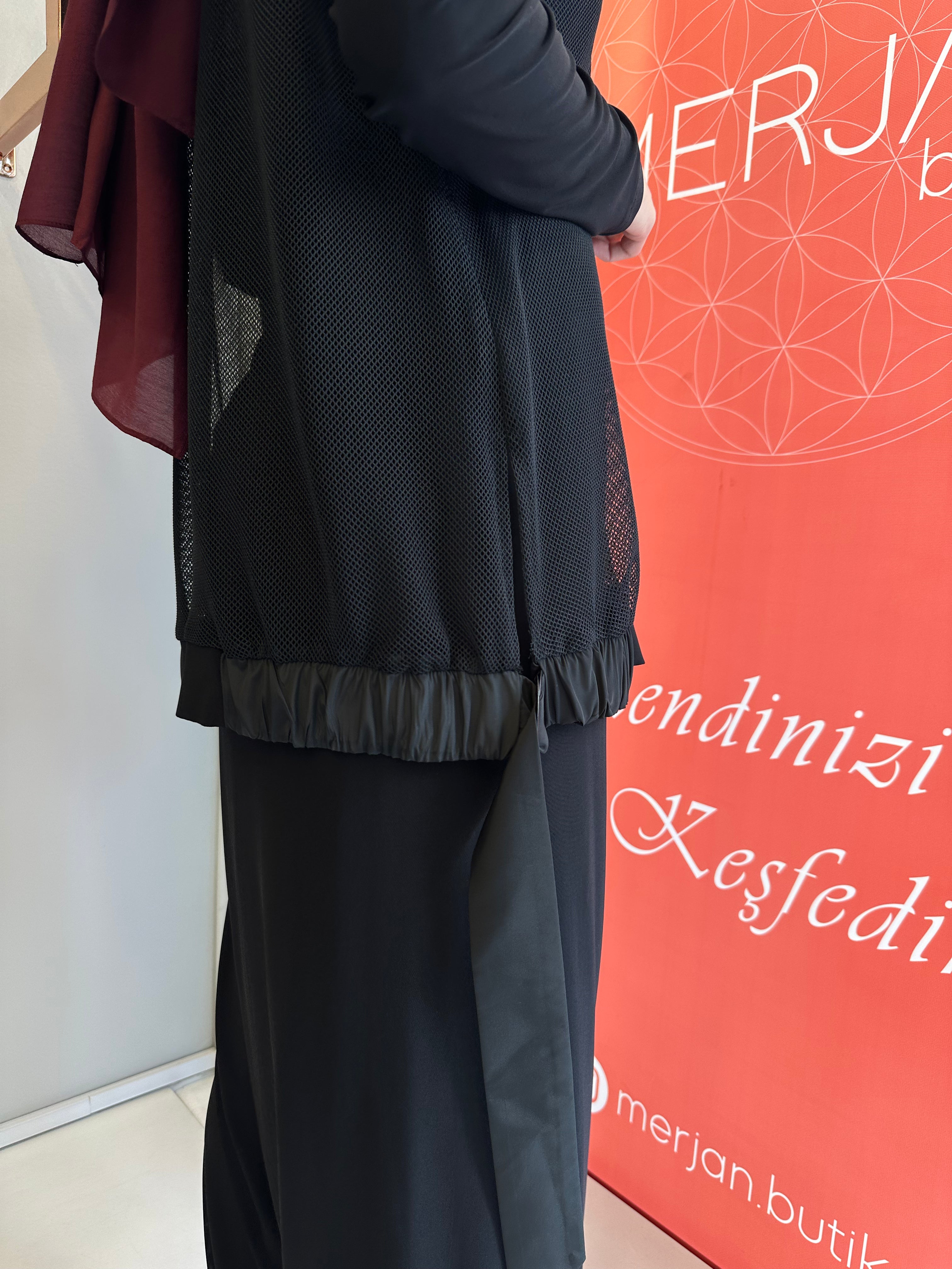 Nurcan Çetin Şalvarlı Fileli Takım