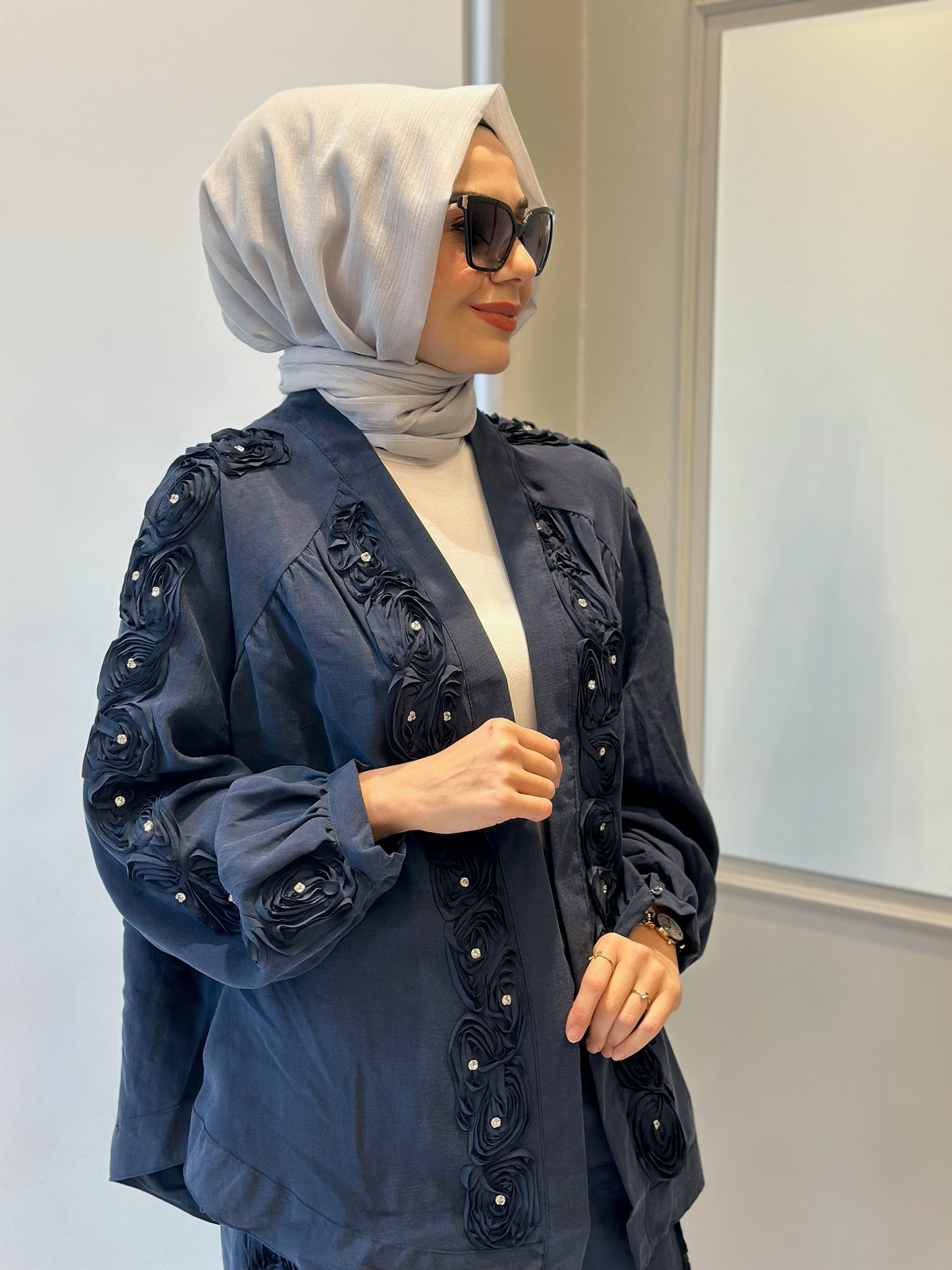 Lacivert Kimona Ceket